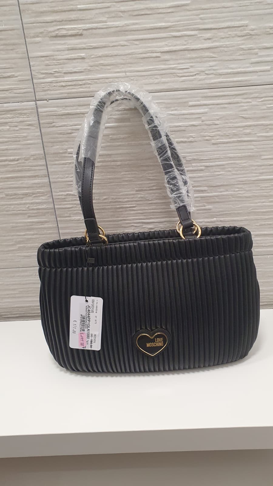 Borsa Love Moschino pleate pu nero